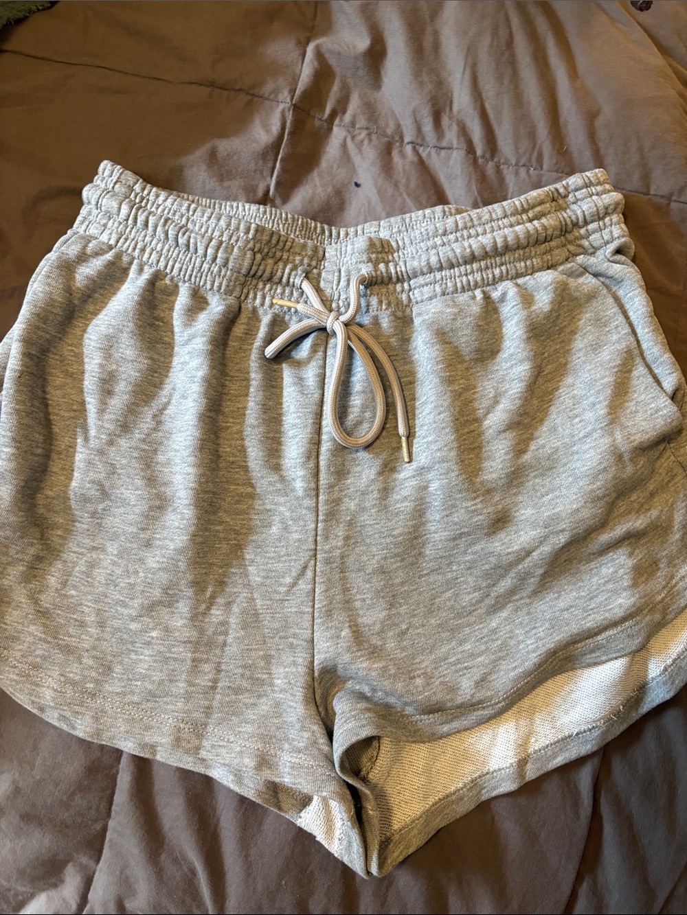 H&M Light Gray Elastic-Waist Sweat Shorts